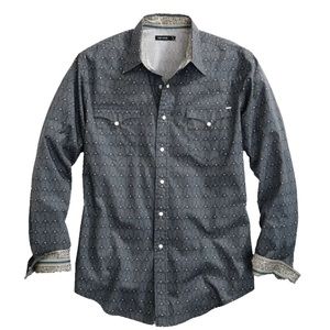 TIN HAUL MEN'S PEARL SNAP ARROW POINTS PRINT - GREY